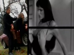 Taking her outside and fucking threesome hardcore