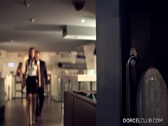 Horny old man invite girl friend fucking in toilet