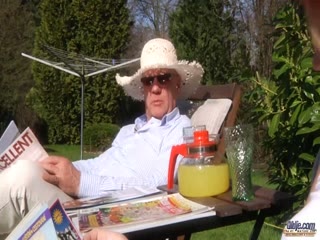 Grandfather fucks niece outside