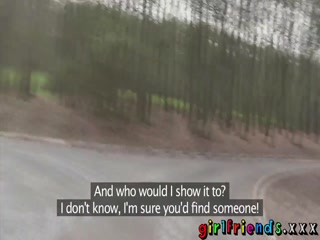 Girlfriends Lesbians go in to woods and make hot sextape