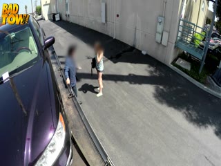 Ginger teen redhead gets tow truck facial