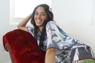 Tight Ass Brunette Gives Up Good Hand Job - This Girl Sucks