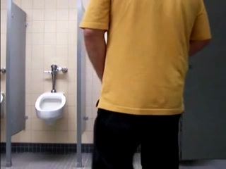 Masturbating in a public bathroom