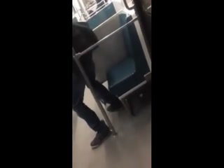 Asian twink get's BJ from older man in a subway