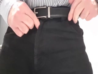 Little cock daddy wank at work with big cum spurt 3