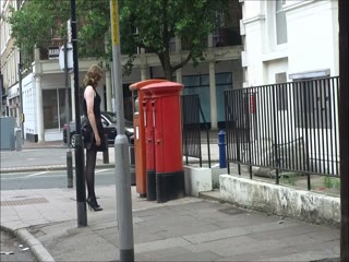 Sexy Transvestite masturbating out side the post office