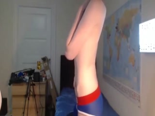 Uncircumcised redhead in undies