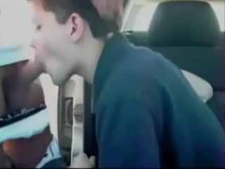 Sucking a cock seated in his car